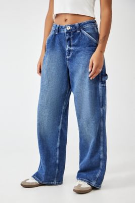 Indigo Vintage Wash Extreme Rip Straight Leg Jeans