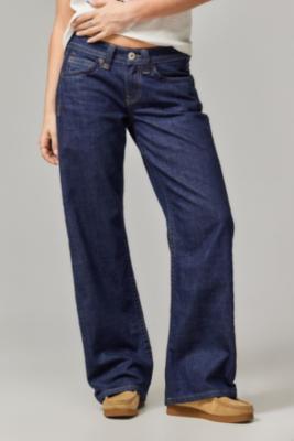 BDG Kayla Lowrider Dark Rinse Jeans - Rinsed Denim 24W 30L at Urban Outfitters