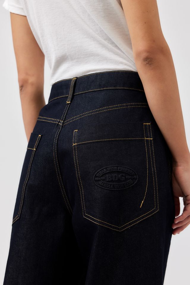 BDG Jaya Baggy Shiny Black Turn-Up Jeans #2