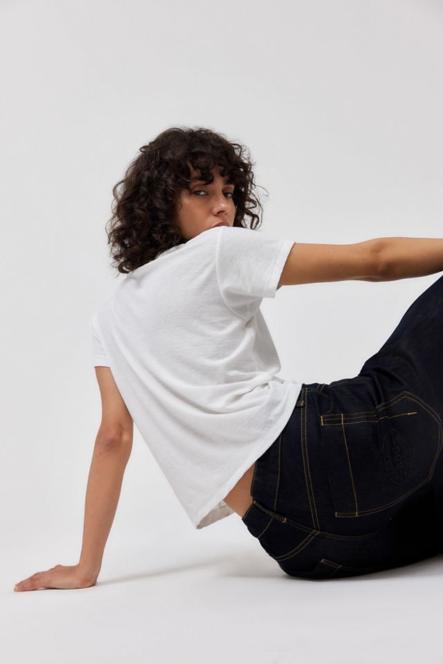 BDG Jaya Baggy Shiny Black Turn-Up Jeans #4