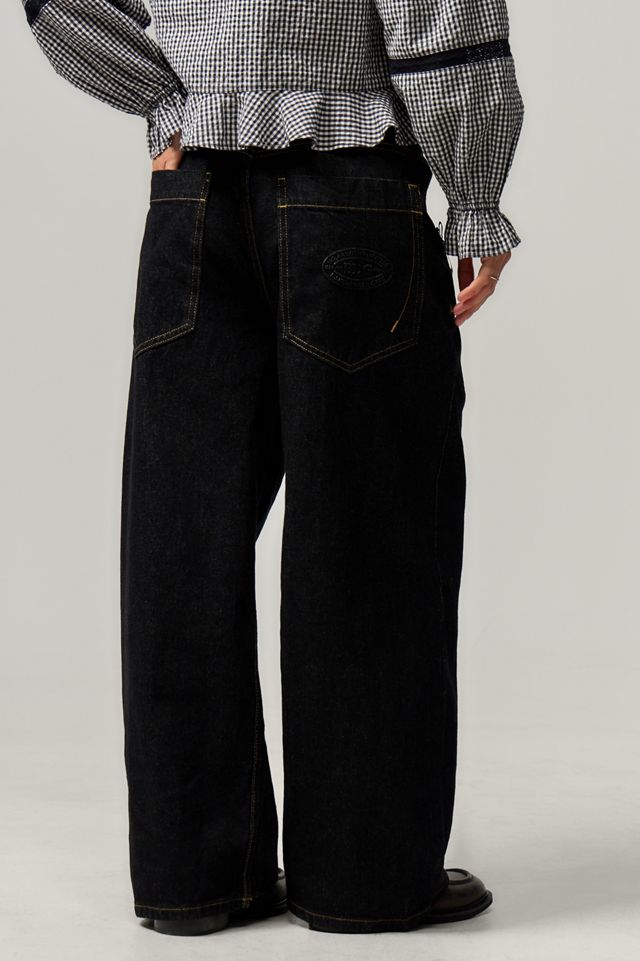 BDG Jaya Baggy Black Lace Trim Jeans | Urban Outfitters UK