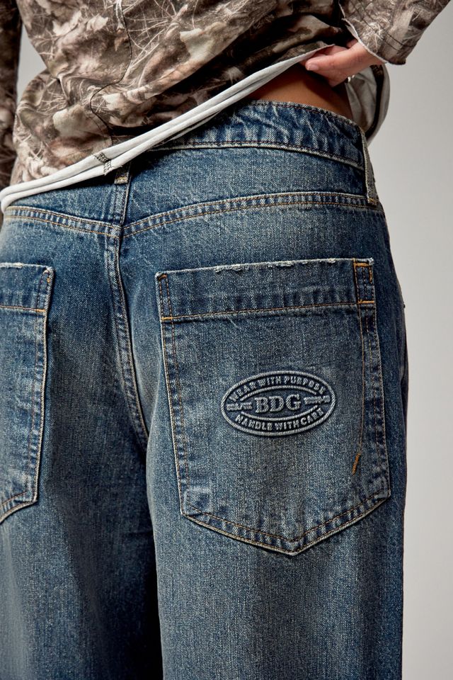 BDG Jaya Baggy Texan Green Turn Up Jeans #1