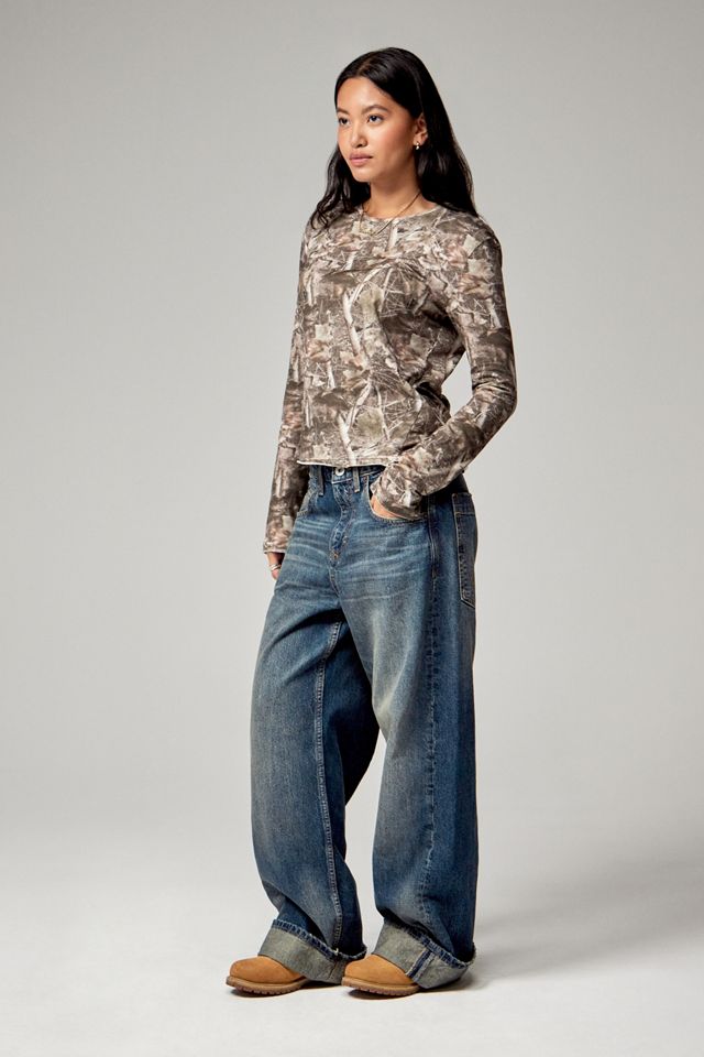 BDG Jaya Baggy Texan Green Turn Up Jeans #4