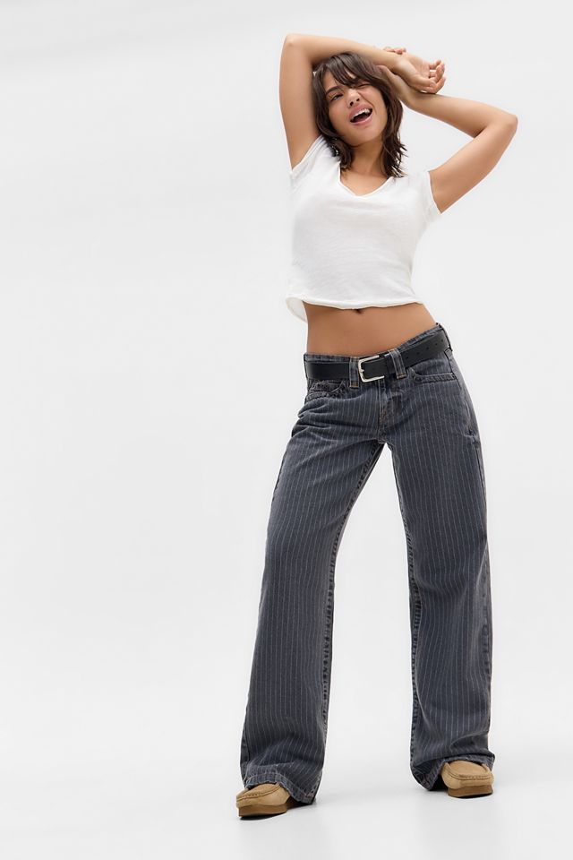BDG Grey Kayla Lowrider Stripe Jeans