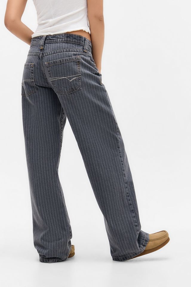 BDG Grey Kayla Lowrider Stripe Jeans