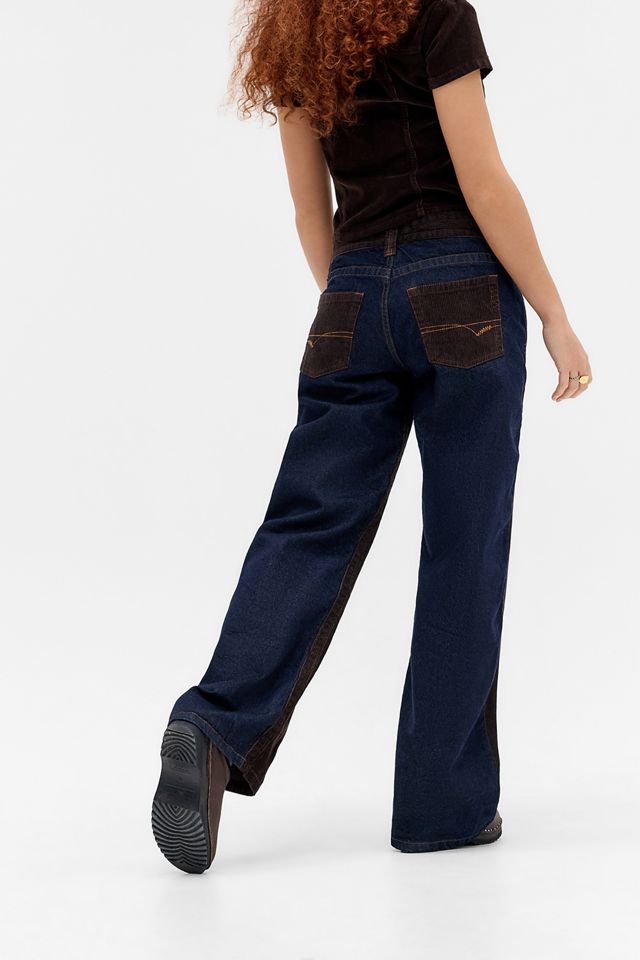 BDG Braune Kayla Lowrider Zweifarbige Cordhose #2