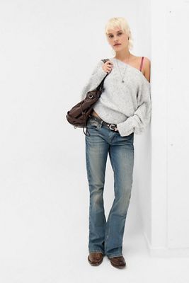 Jeans Acampanados de Tiro Bajo con Rayas Brooke BDG