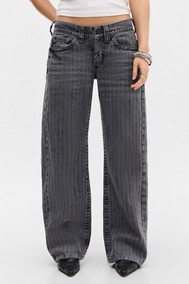Jeans de Pana a Rayas BDG Kayla Tiro Bajo