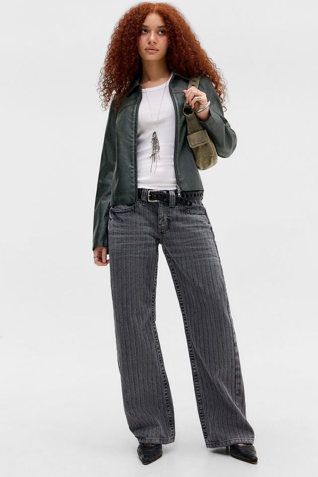Jeans a gessato con vita bassa Kayla BDG #1