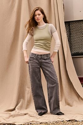 Jeans a gessato con vita bassa Kayla BDG
