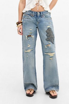 BDG Kayla Rip & Repair Applikation Lowrider Jeans