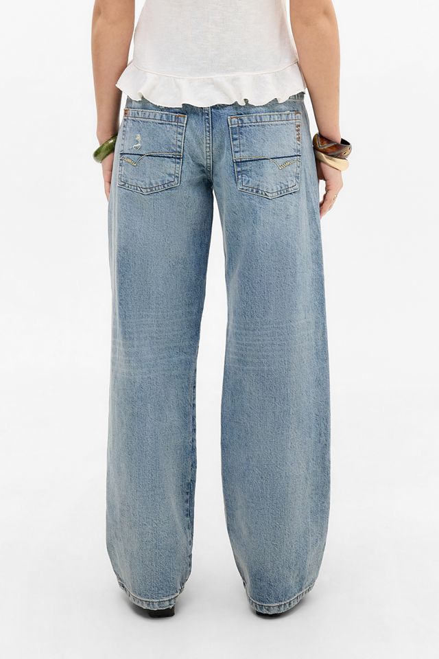 Jeans Lowrider BDG Kayla con Strappi e Riparazioni con Applicazioni #3