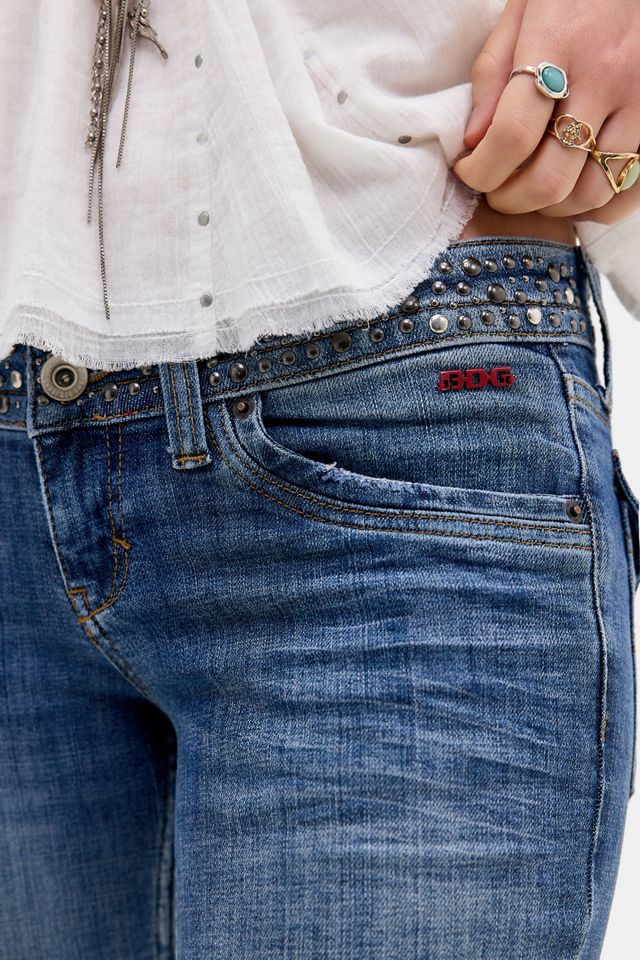 Jeans BDG Miko à taille basse, coupe skinny et bas évasé avec clous #3
