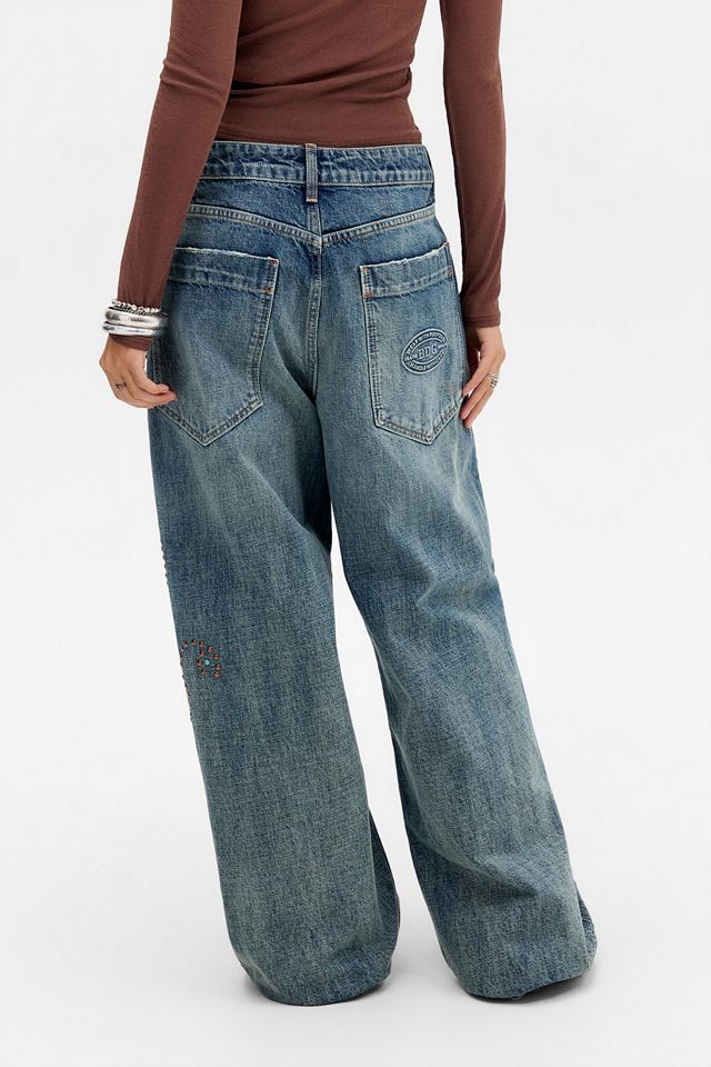 BDG Jaya Türkisfarbene Baggy-Jeans mit Nieten #3