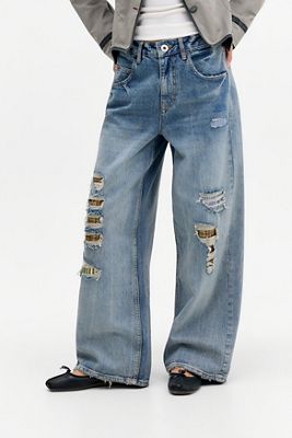 Jeans amples Jaya bleu à matières mixtes BDG