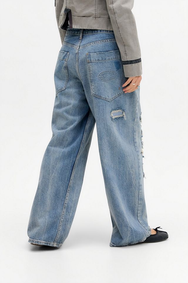 BDG Jaya Blaue Mixed Media Baggy Jeans #3