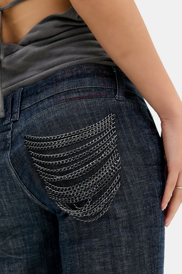 Jeans évasés bootcut Miko à chaîne taille basse BDG #3