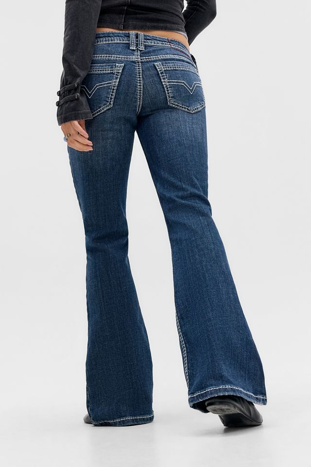 BDG Dunkelblau Skinny Bootcut Jeans mit Kontrastnähten und tiefem Bund #3