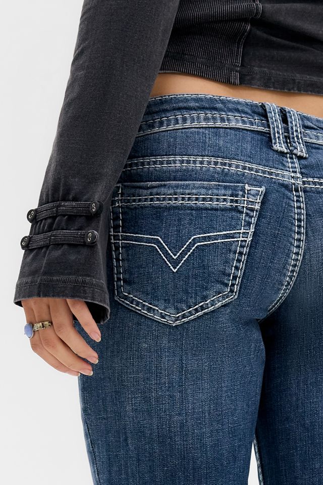 BDG Dunkelblau Skinny Bootcut Jeans mit Kontrastnähten und tiefem Bund #4
