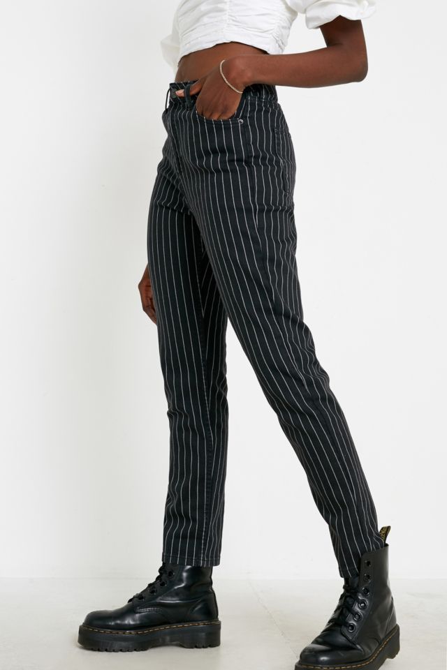 Pinstripe mom jeans shop
