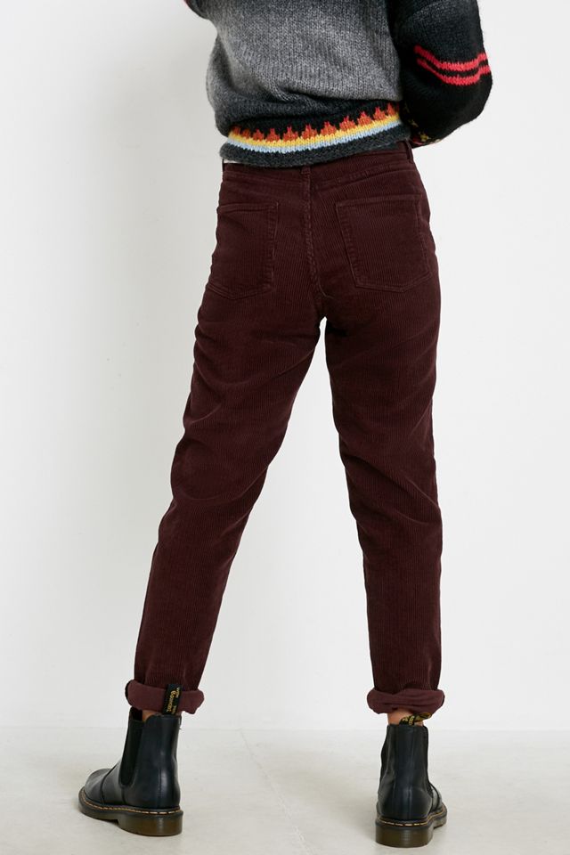 BDG Burgundy Corduroy Mom Trousers #1