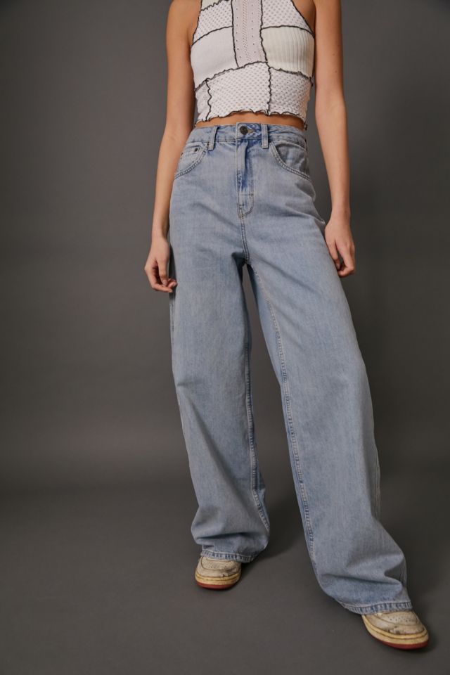 BDG Light Vintage Wash Wide-Leg Puddle Jeans | Urban Outfitters UK