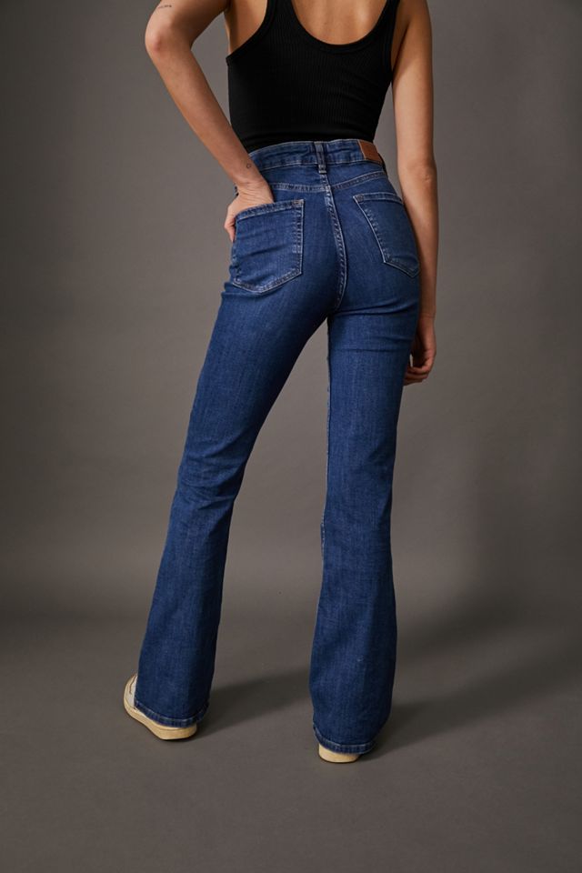 Jeans Évasés Taille Haute Vintage Bleu Mi-Lavage BDG #1