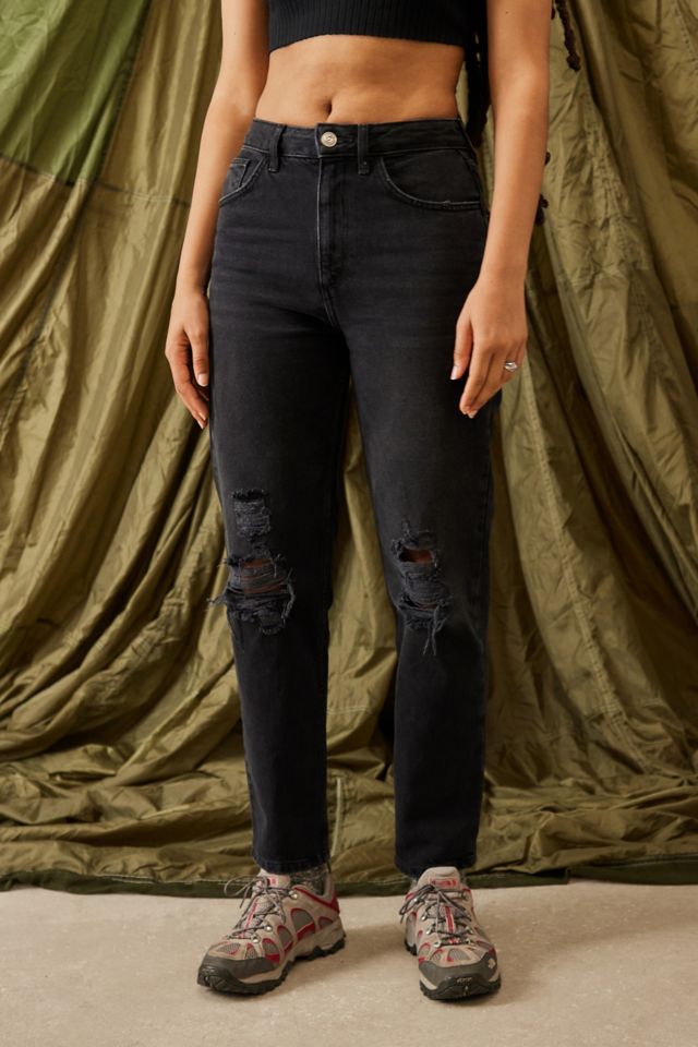 High-waisted Mom Jeans - Black