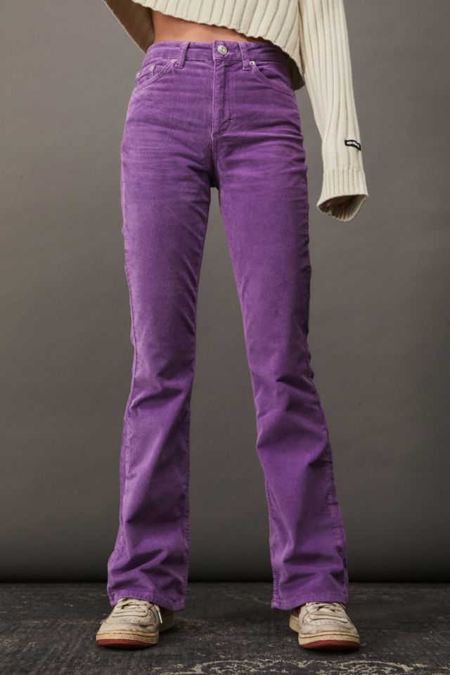 Purple corduroy flare store pants