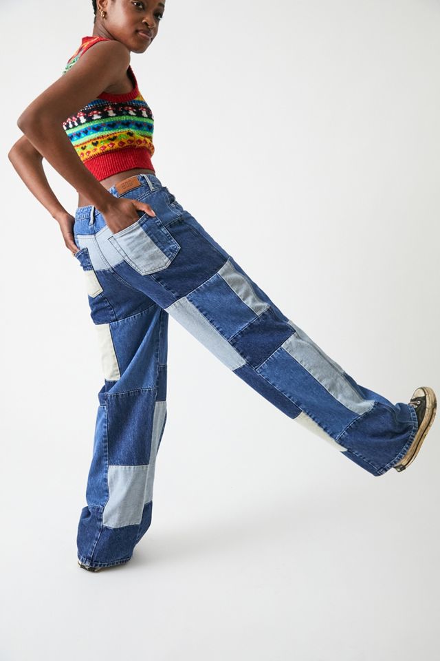 Jeans BDG a Gamba Larga Patchwork Lavaggio Medio #1
