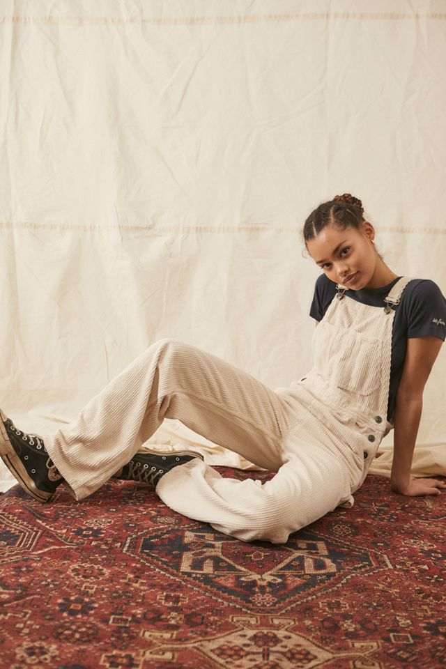 BDG Ecru Corduroy Dungarees #1