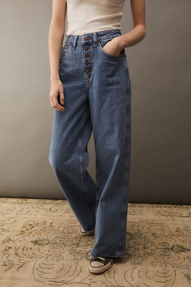 Jeans a Gamba Larga con Bottoni Esposti BDG #1