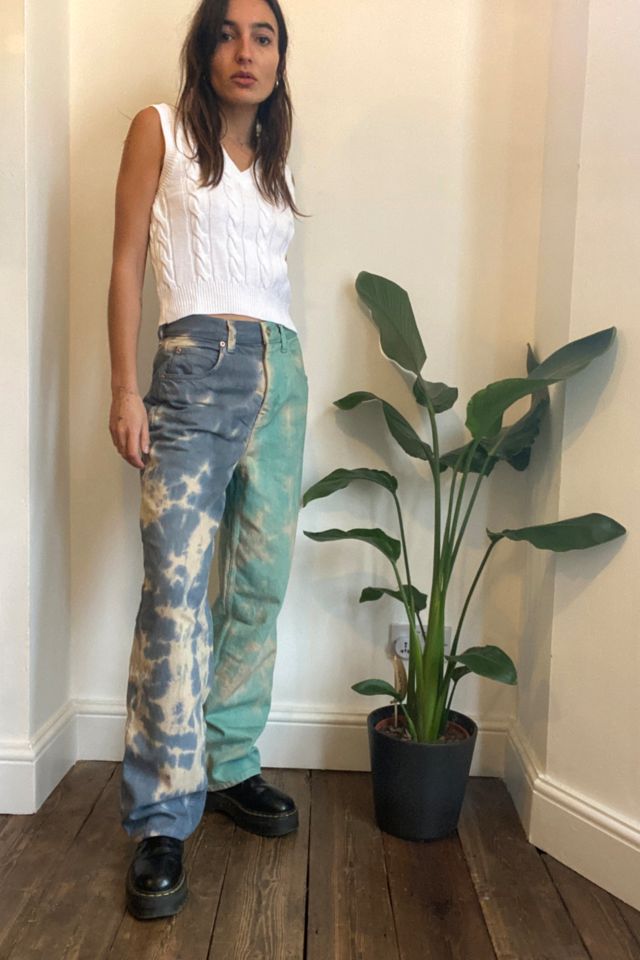 Green tie deals dye jeans