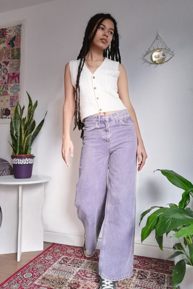 BDG Washed Grape WideLeg Puddle Jeans Urban Outfitters UK