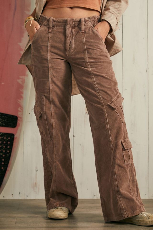 BDG Mauve Y2K Corduroy Low-Rise Cargo Pants #1