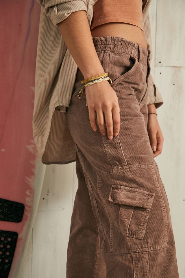 BDG Mauve Y2K Corduroy Low-Rise Cargo Pants #2