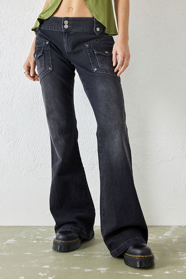 urbanoutfitters.com | Y2K Black Micro Flare Jeans