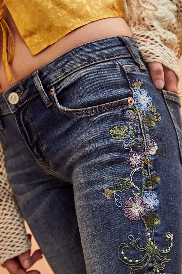 BDG Flower Embroidered Low-Rise Flare Jeans  #1