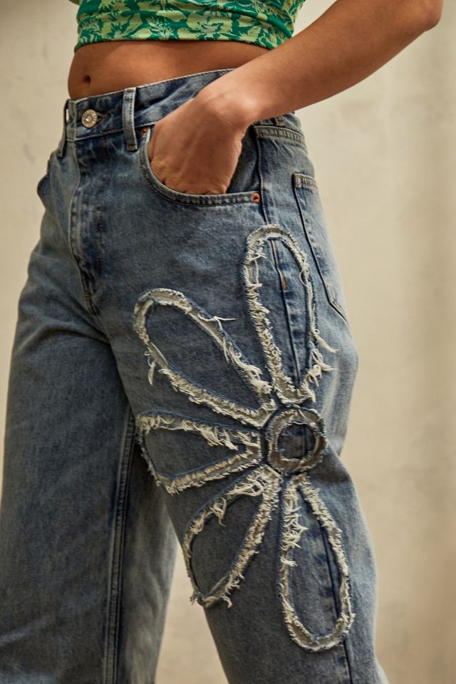BDG Applique Flower High-Waisted Boyfriend Jeans  #2