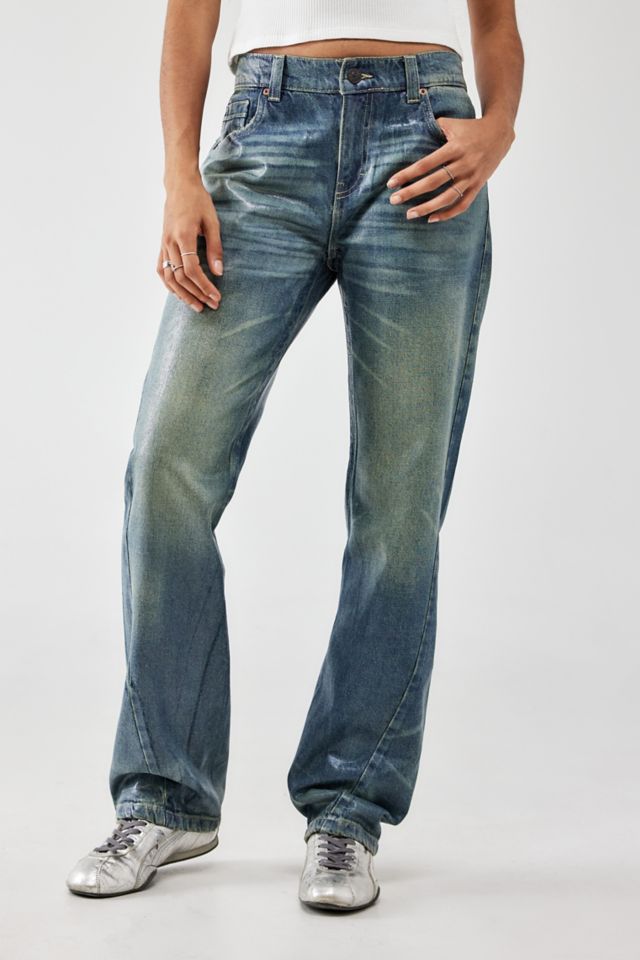 BDG Metallic 90s Loose Straight Leg Jeans Urban Outfitters UK