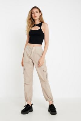 khaki cargo trousers urban outfitters