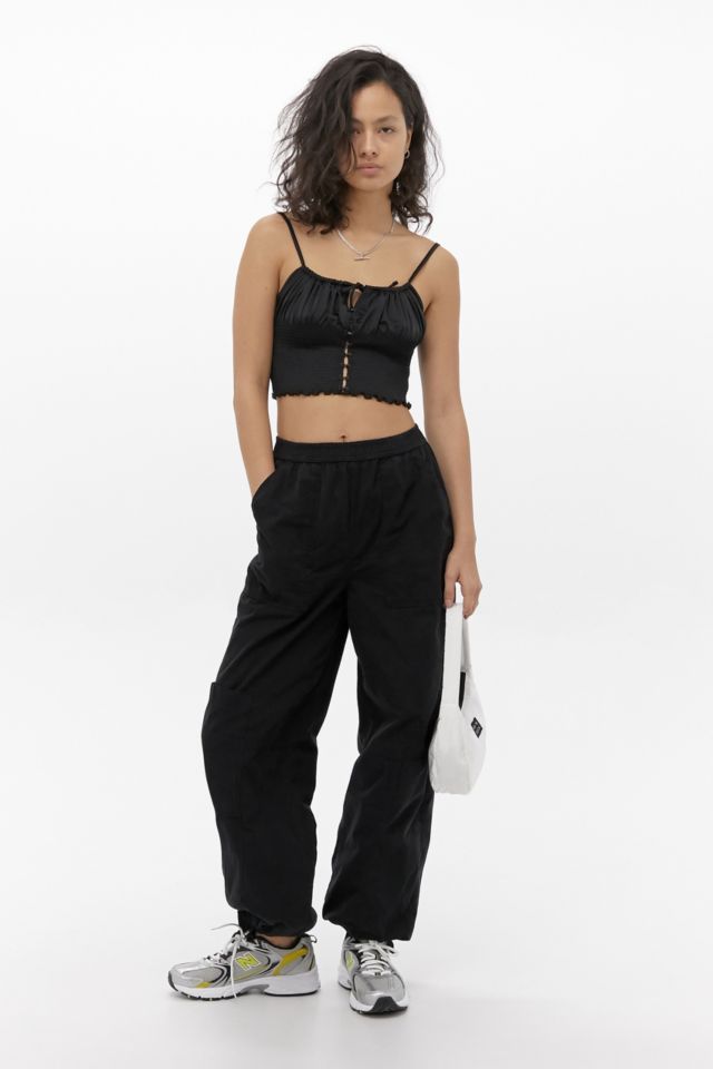 BDG Black Parachute Cargo Pants - Black S at Urban Outfitters