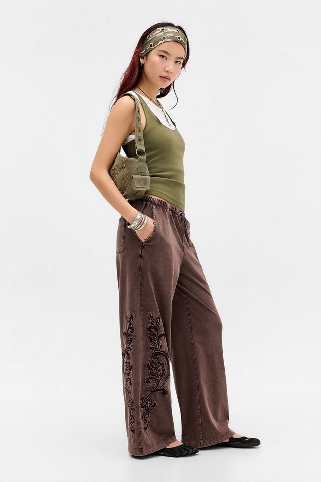 UO Leni Cutwork Straight Jogger Trousers #1