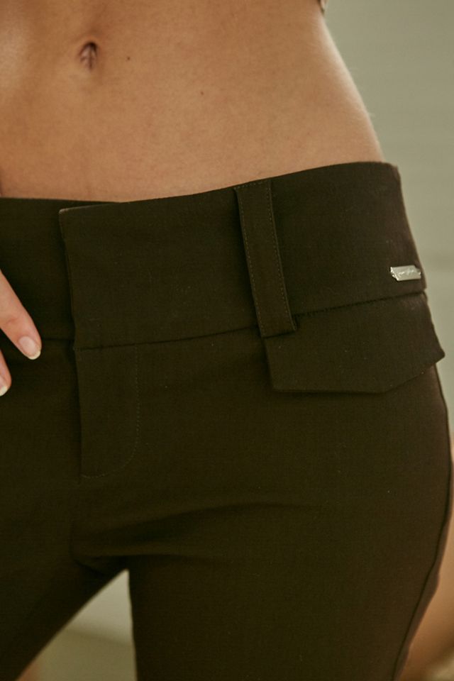 UO Chocolate Bengaline Low-Rise Flare Trousers #3