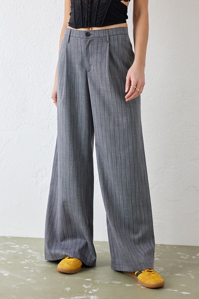 UO Grey Cally Low Slung Pinstripe Trousers #1
