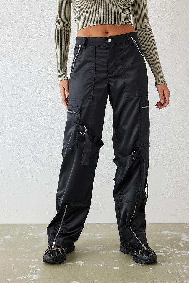 UO Josephine Satin Cargo Pant Urban Outfitters Women Clothing Pants Cargo Pants 