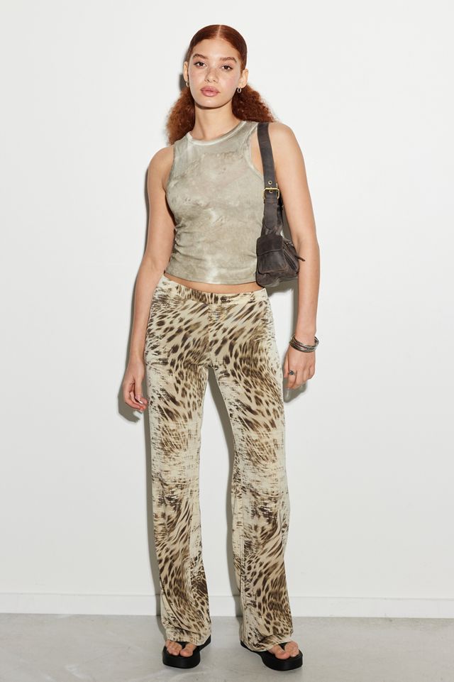 UO Leopard Print Straight-Leg Trousers #1