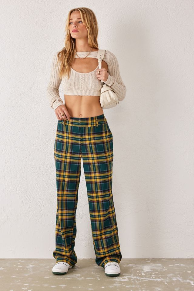 UO Check Straight Leg Trousers