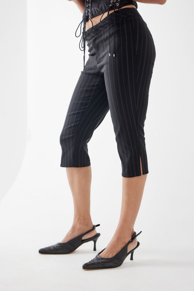 Pinstripe capri pants on sale