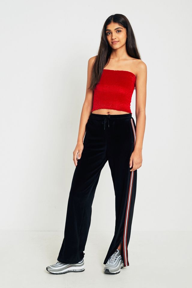 Sparkle & Fade Side Striped Velour Puddle Trousers